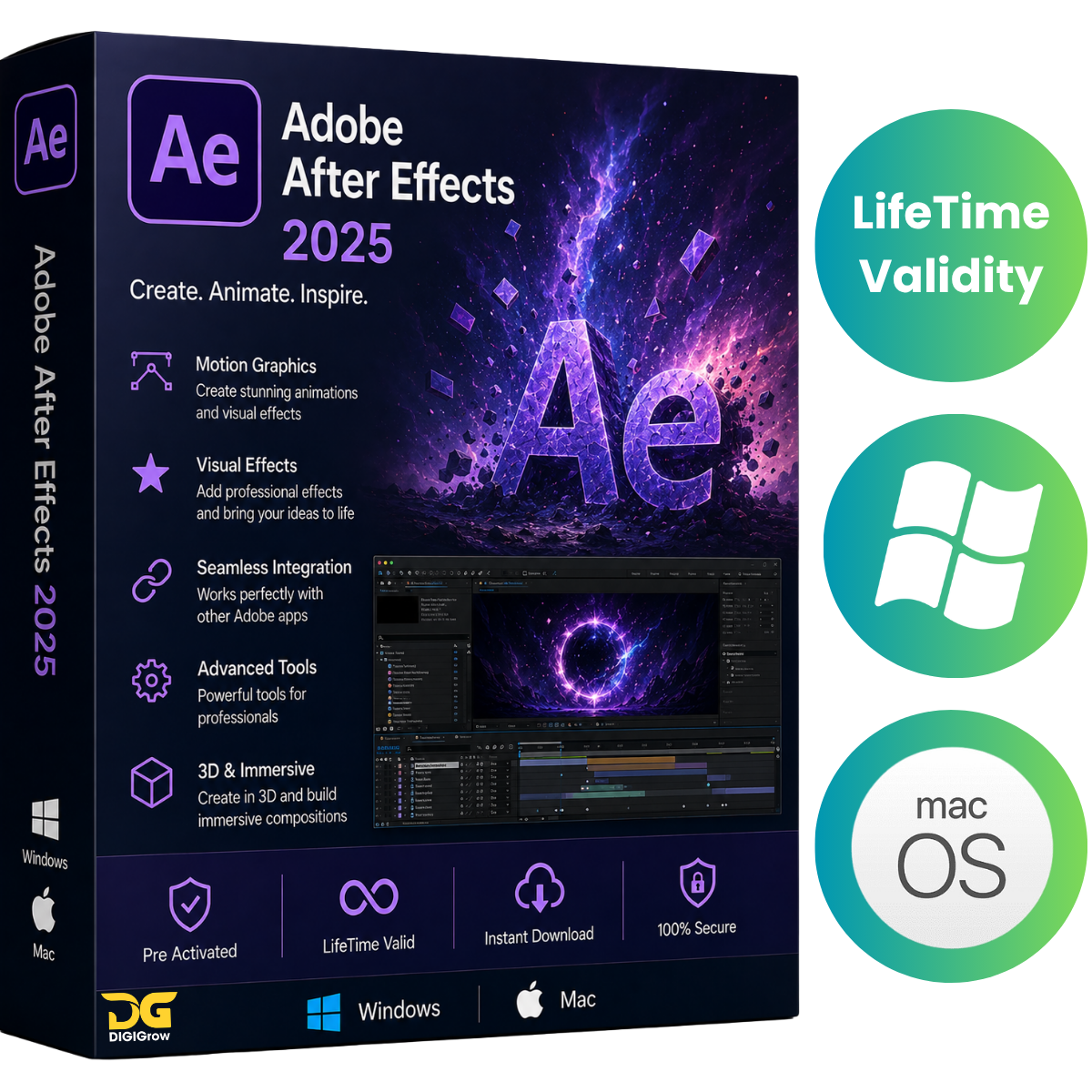Adobe After Effects 2025 (Windows + Mac)