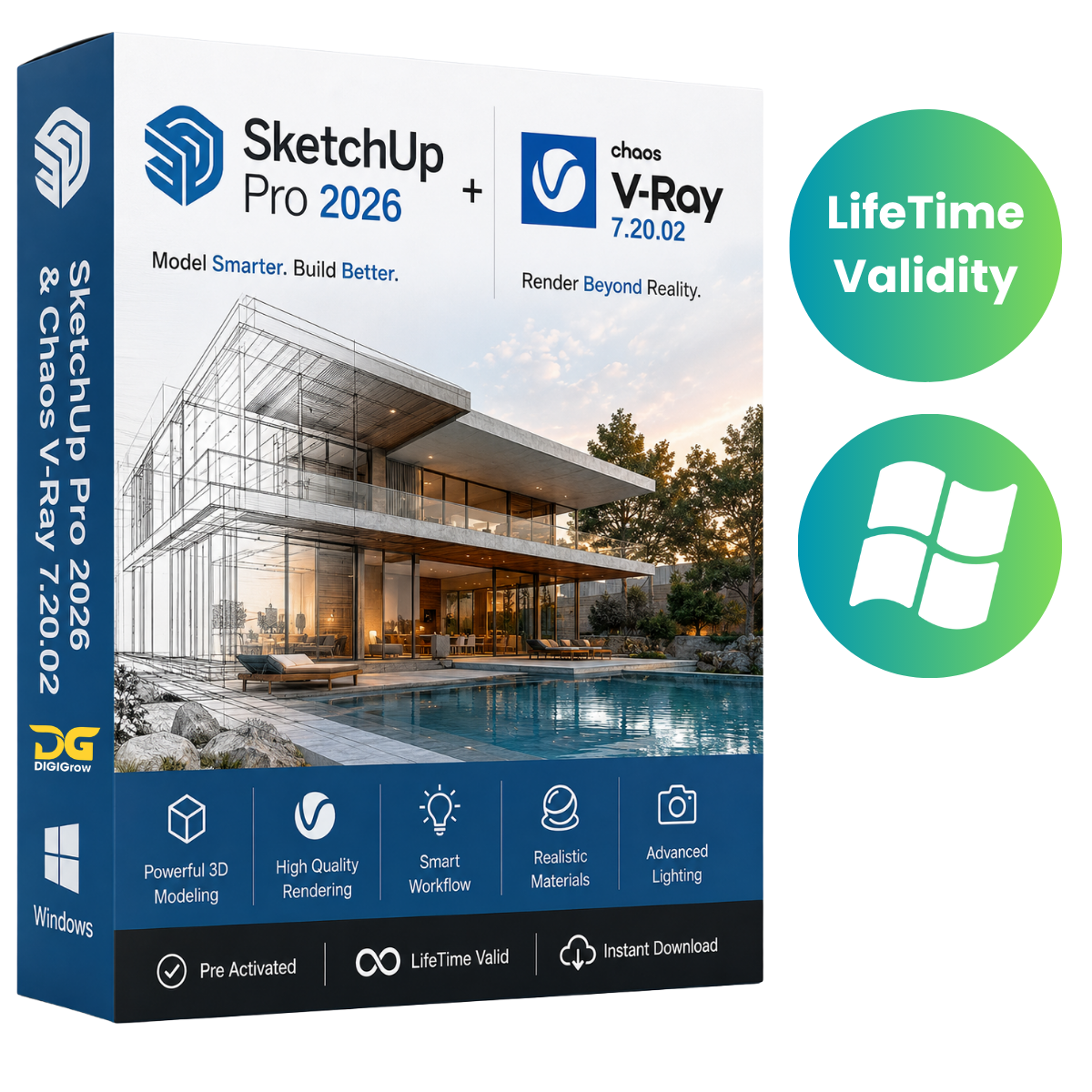 SketchUp Pro 2026 + Chaos V-Ray 7.20.02